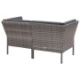 Set Divani da Giardino 6 pz con Cuscini in Polyrattan Grigio