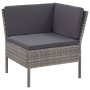 Set Divani da Giardino 6 pz con Cuscini in Polyrattan Grigio