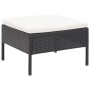 Set Divani da Giardino 3 pz con Cuscini in Polyrattan Nero