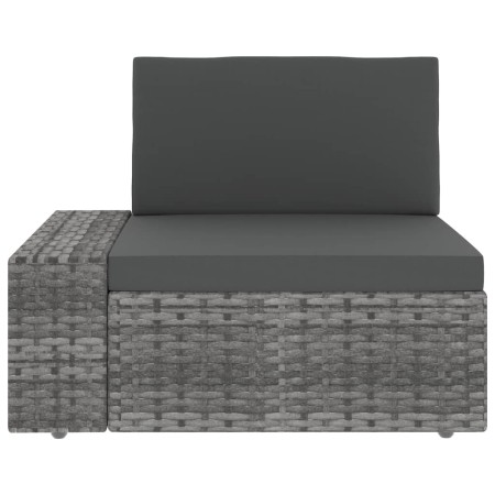 Set Divani da Giardino 3 pz in Polyrattan Grigio