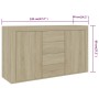 Credenza Rovere Sonoma 120x36x69 cm in Legno Multistrato