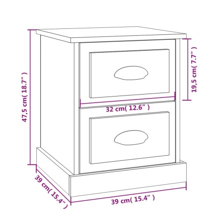 Comodini 2 pz Bianchi 39x39x47,5 cm in Legno Multistrato