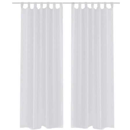 Tende Trasparenti di Voile Bianco 140 x 245 cm 2 pz