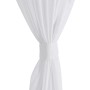 Tende Trasparenti di Voile Bianco 140 x 245 cm 2 pz