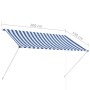 Tenda da Sole Retrattile 200x150 cm Blu e Bianco