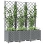 Fioriera Giardino con Graticcio Grigio Chiaro 120x40x136cm PP