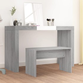 Sgabello da Toeletta Grigio Sonoma 70x35x45cm Legno Multistrato