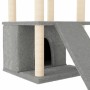 Albero per Gatti con Tiragraffi in Sisal Grigio Chiaro 133 cm