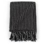 Copriletto in Cotone a Quadri 125x150 cm Nero