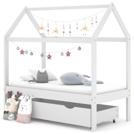 Giroletto per Bambini Cassetto Bianco in Pino Massello 70x140cm