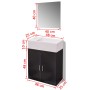 Set Mobili da Bagno con Lavabo 3 pz Nero