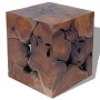 Sgabelli/Tavolino da Salotto in Legno Massello di Tek 4 Pz