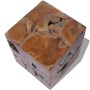 Sgabelli/Tavolino da Salotto in Legno Massello di Tek 4 Pz
