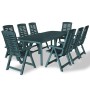 Set da Pranzo da Giardino 9 pz in Plastica Verde