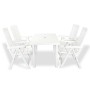 Set da Pranzo da Giardino 5 pz in Plastica Bianco