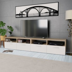 Mobili TV 2 pz in Legno Multistrato 95x35x36 cm Rovere e Bianco