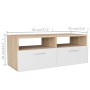 Mobili TV 2 pz in Legno Multistrato 95x35x36 cm Rovere e Bianco