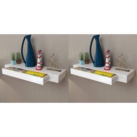 Mensole con Cassetti 2 pz Bianco 80 cm