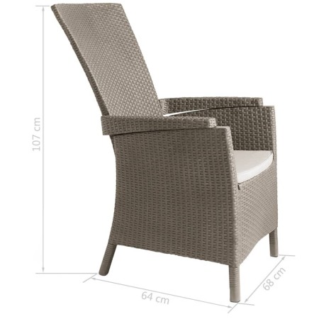 Keter Sedie da Giardino Reclinabili Vermont 2 pz Cappuccino