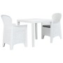 Set da Bistrò 3 pz in Plastica Stile Rattan Bianco