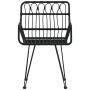 Sedie da Giardino 2pz con Braccioli Nero 56x64x80 cm Rattan PE