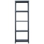 Scaffali 2 pz 125 kg 60x30x180 cm Nero in Plastica