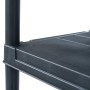Scaffali 2 pz 125 kg 60x30x180 cm Nero in Plastica