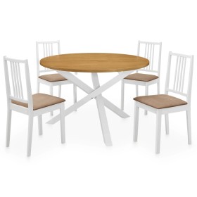 Set per Sala da Pranzo 5 pz in MDF Bianco