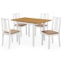 Set per Sala da Pranzo 5 pz in MDF Bianco