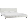 Letto con Materasso Memory Foam Bianco in Similpelle 160x200 cm