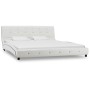 Letto con Materasso Memory Foam Bianco in Similpelle 160x200 cm