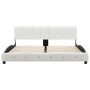 Letto con Materasso Memory Foam Bianco in Similpelle 160x200 cm