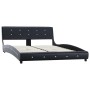 Letto con Materasso Nero in Similpelle 140x200 cm