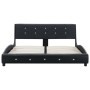 Letto con Materasso Nero in Similpelle 140x200 cm