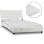 Letto con Materasso Bianco in Similpelle 90x200 cm