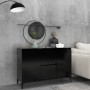 Credenza Nera 104x35x70 cm in Legno Multistrato