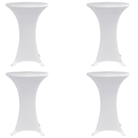 Coperture Verticali per Tavolo 4 pz Ø70 cm Bianco Elastico