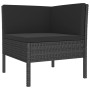 Set Divani da Giardino 2 pz con Cuscini in Polyrattan Nero