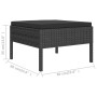 Set Divani da Giardino 2 pz con Cuscini in Polyrattan Nero