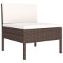 Set Divani da Giardino 2 pz con Cuscini in Polyrattan Marrone