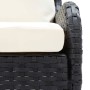 Divani Angolari da Giardino 2 pz in Polyrattan Nero