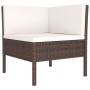 Set Divani da Giardino 2 pz con Cuscini in Polyrattan Marrone