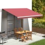 Tessuto di Ricambio per Tenda da Sole Rosso Borgogna 4,5x3,5 m