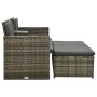 Set Divani da Giardino 3 pz con Cuscini in Polyrattan Grigio