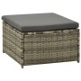 Set Divani da Giardino 3 pz con Cuscini in Polyrattan Grigio