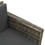 Set Divani da Giardino 3 pz con Cuscini in Polyrattan Grigio