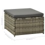 Set Divani da Giardino 3 pz con Cuscini in Polyrattan Grigio