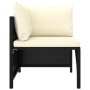 Set Divani da Giardino 4 pz con Cuscini in Polyrattan Nero