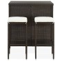 Set da Bar 3 pz in Polyrattan Marrone