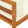 Set Divani Giardino 2 pz Cuscini Bianco Crema in Legno d'Acacia